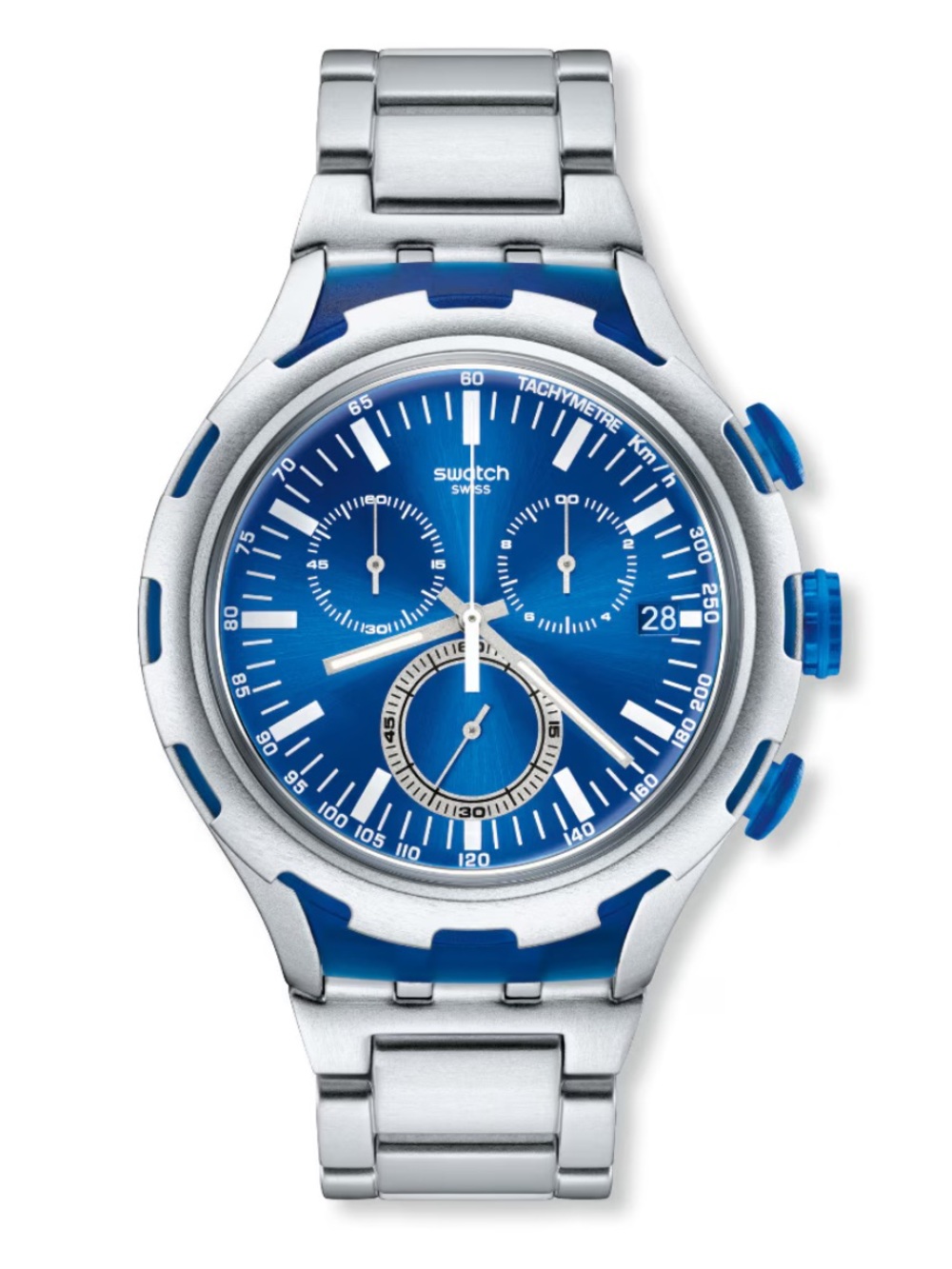 Swatch - Endless Energy Chronograph Men's Watch. Blue and Silver. New